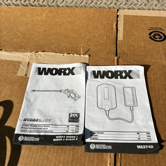 WORX WG629.2 20V Cordless Hydroshot Portable Power Cleaner W/ BATTERY & CHARGER - Picture 3 of 15